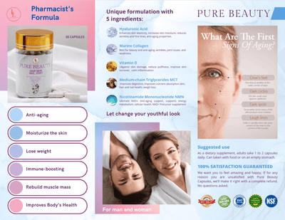 Pure Beauty Pharmacist’s Formula Anti-aging Glowing Skin Hair Nail Joint - L & L Supplement LLC